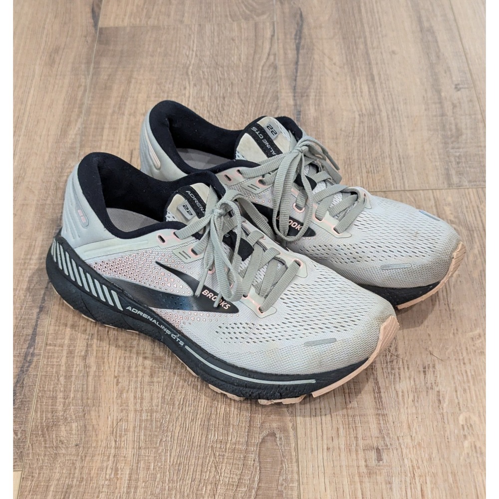 Brooks Adrenaline GTS 22 Womens Running Shoes Grey Black 1203531B035 Size 8.5